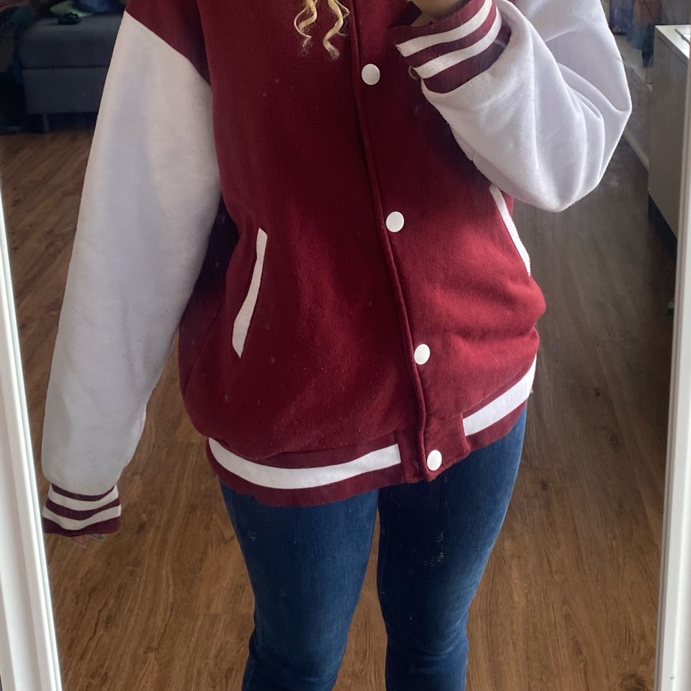 Classic Red and White Varsity Jacket